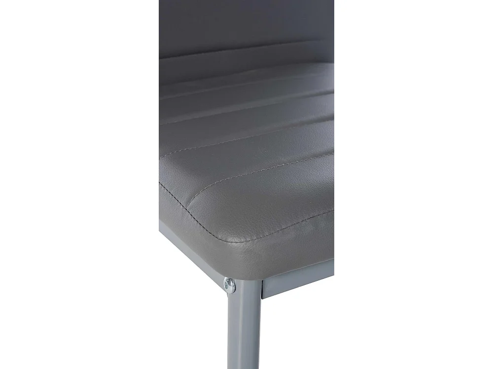 Lot de 4  chaise salle à manger - Similicuir - Gris - Mayfair