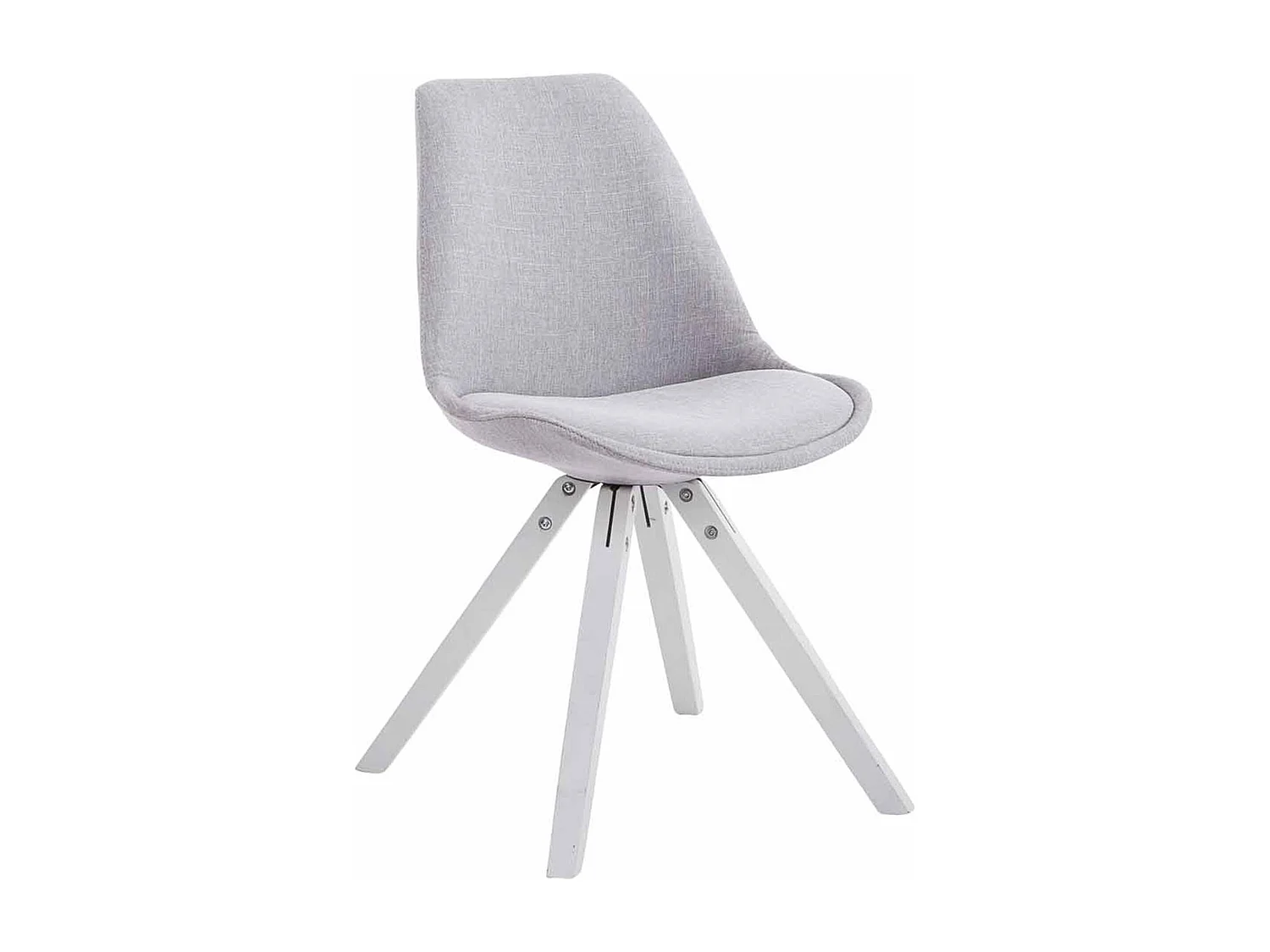 chaise salle à manger - Tissu & Blanc - Gris - Toulouse