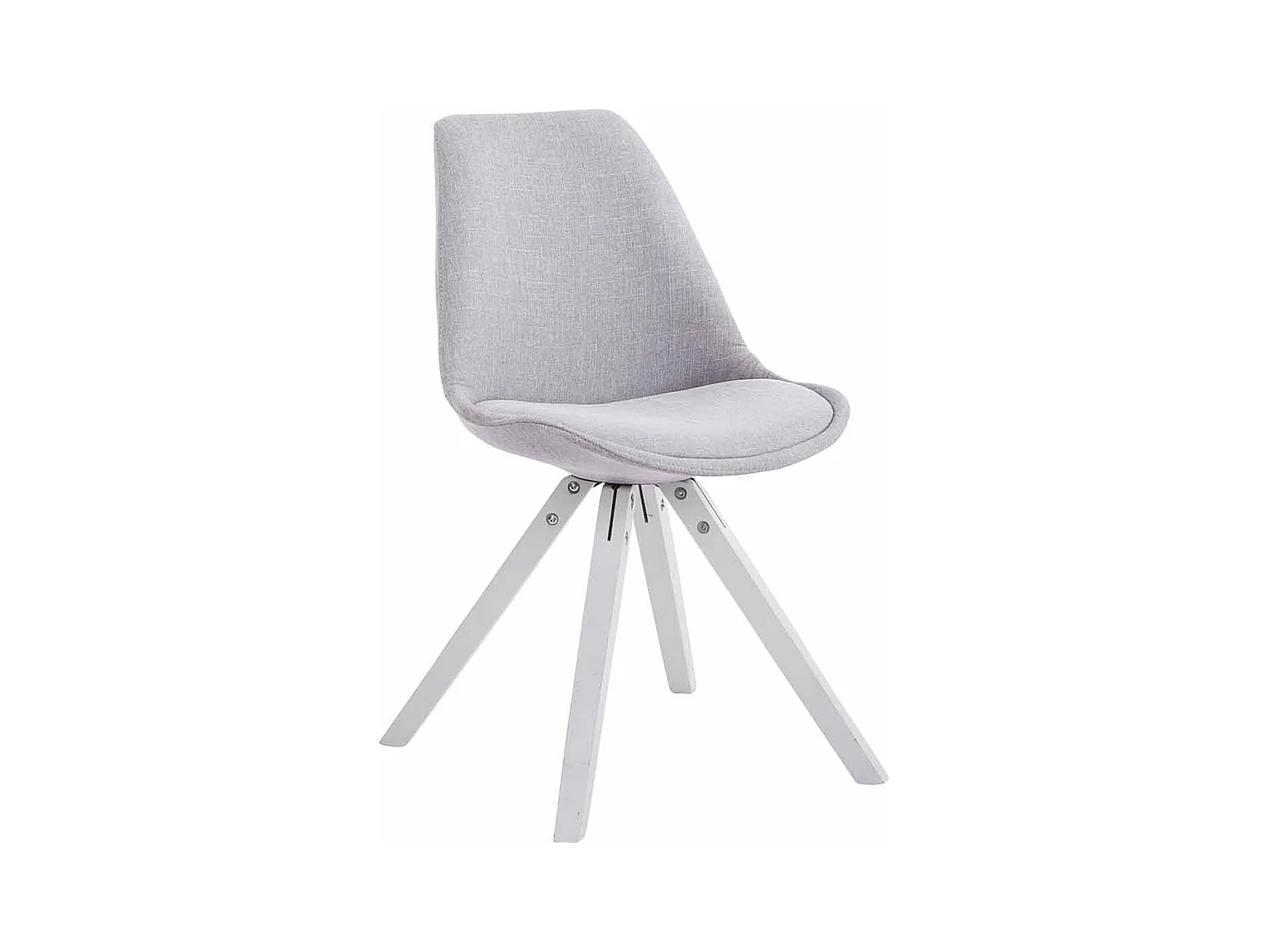 chaise salle à manger - Tissu & Blanc - Gris - Toulouse