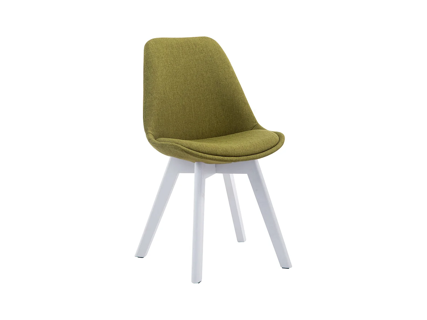 chaise salle à manger - Tissu & Blanc - Vert - Borneo