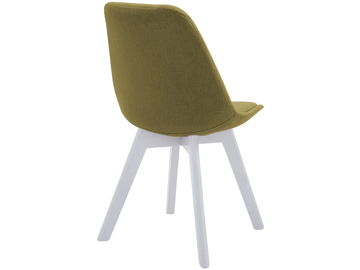 chaise salle à manger - Tissu & Blanc - Vert - Borneo