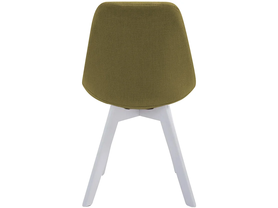 chaise salle à manger - Tissu & Blanc - Vert - Borneo