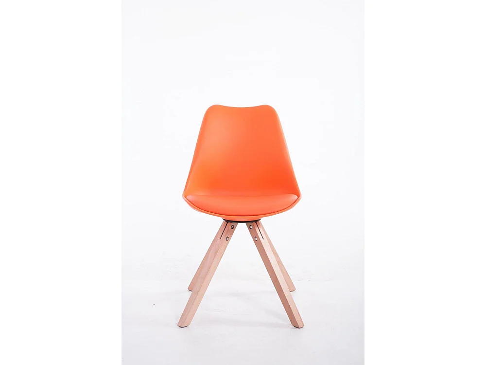 Esszimmerstuhl - Kunstleder & natura - orange - Toulouse