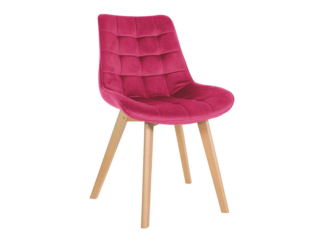 chaise salle à manger - Velours & Noir - Rouge - Brook