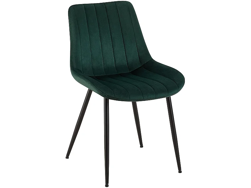 chaise salle à manger - Velours - Vert - Rahden