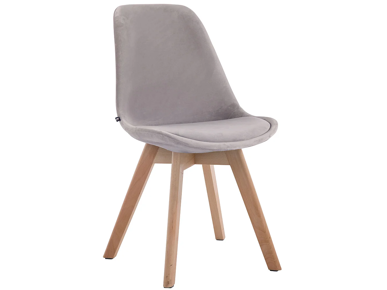 Lot de 4  chaise salle à manger - Velours & Nature - Gris - Borneo V2