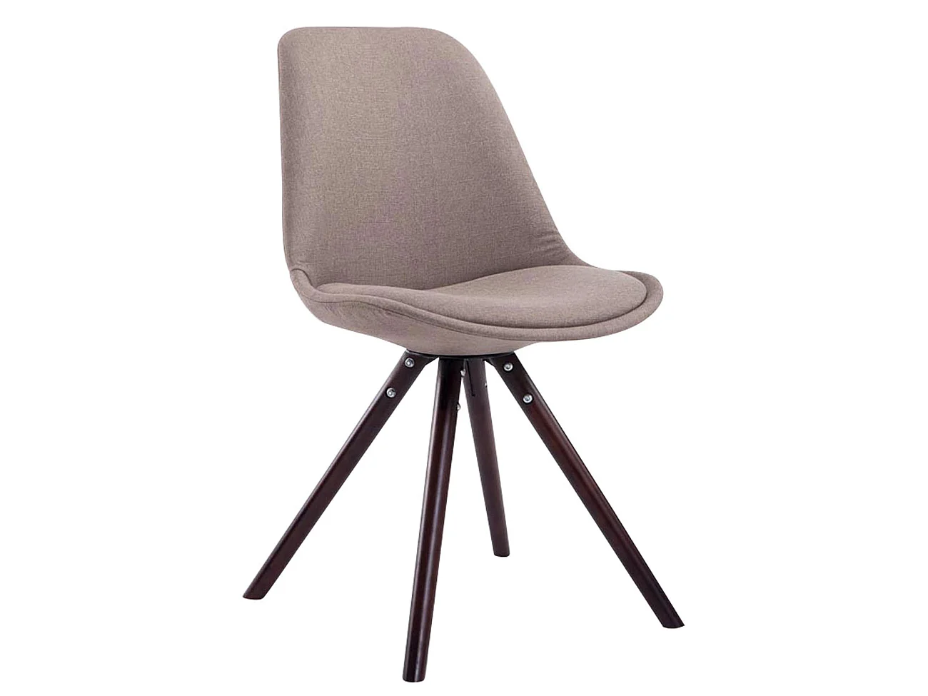 Set van 4  Eetkamerstoelen - Stof & cappuccino - taupe - Toulouse