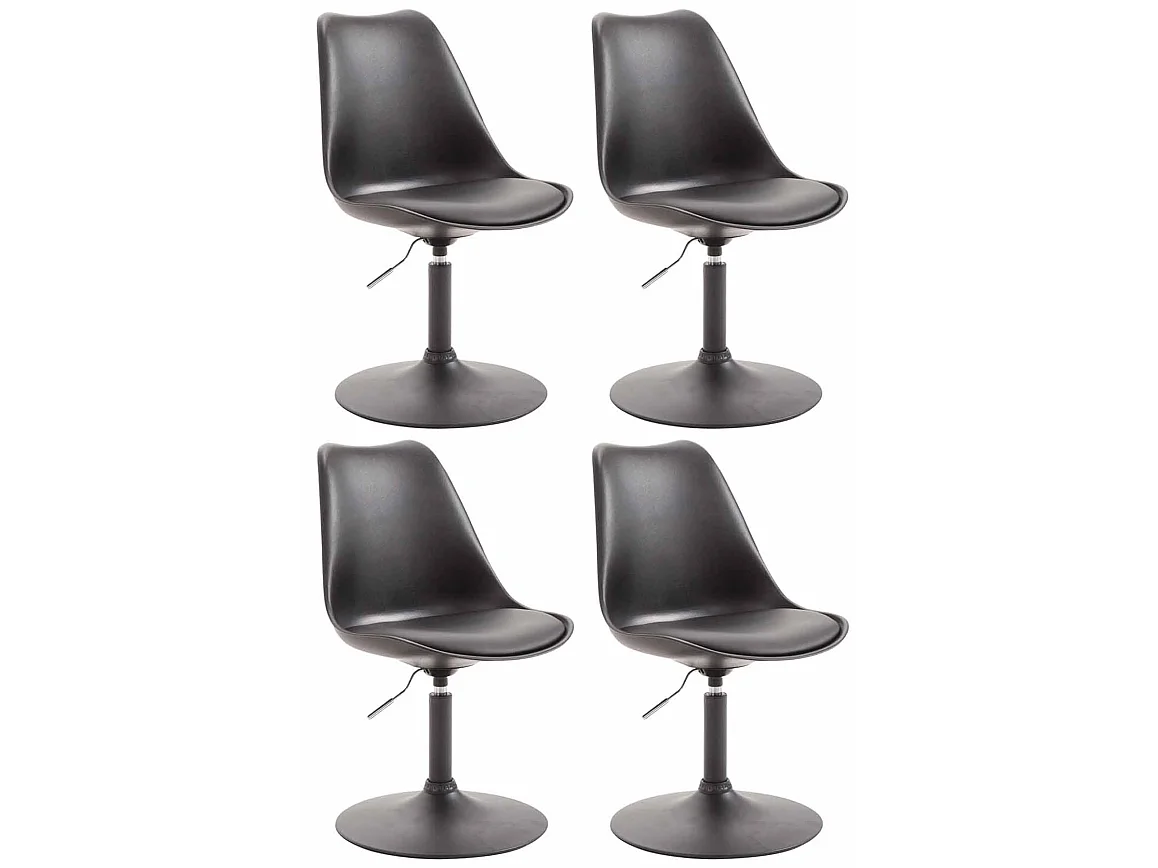 Lot de 4  chaise salle à manger - Plastique & Noir - Noir - Maverick