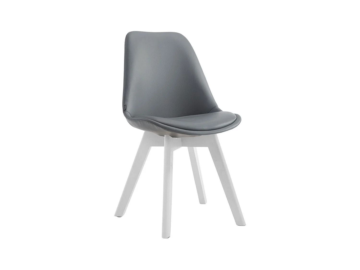 chaise salle à manger - Similicuir & Blanc - Gris - Manado