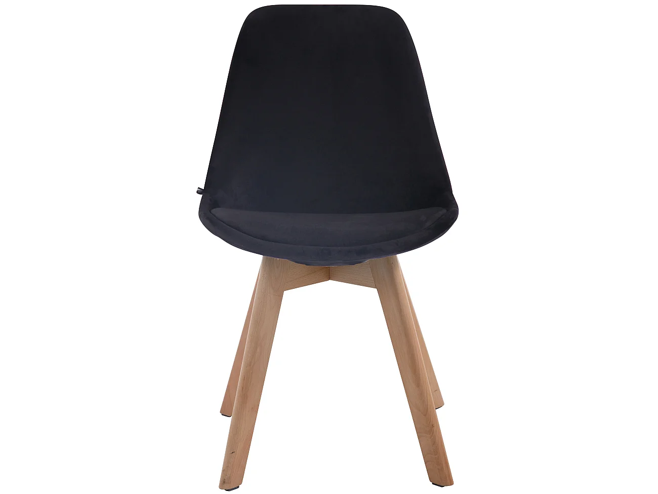 Eetkamerstoelen - Fluweel & natura - zwart - Borneo