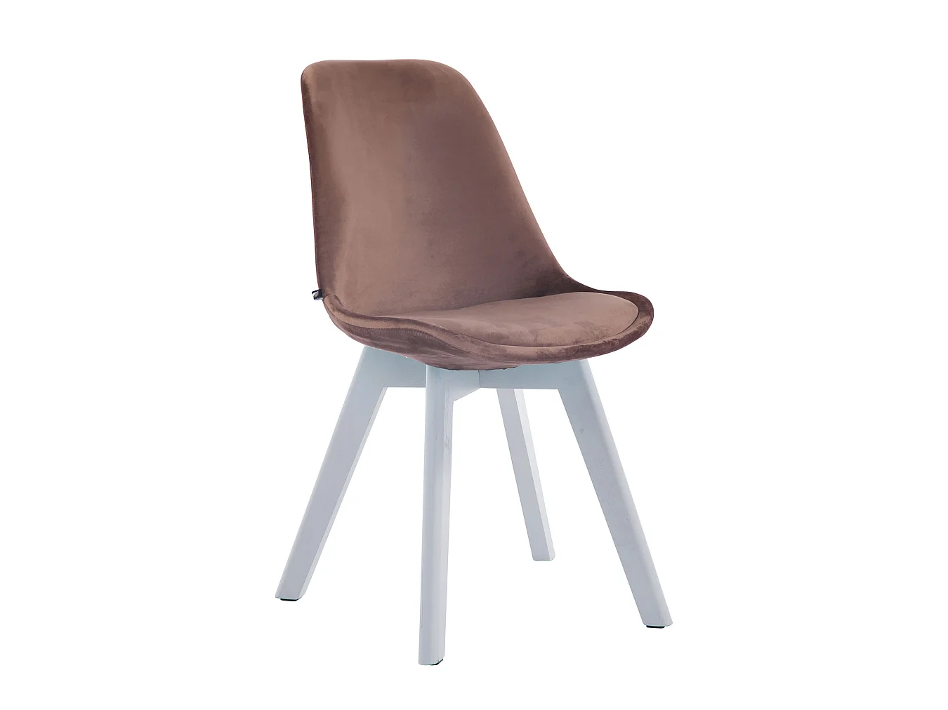 chaise salle à manger - Velours & Blanc - Marron - Borneo