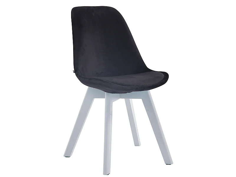 chaise salle à manger - Velours & Blanc - Noir - Borneo