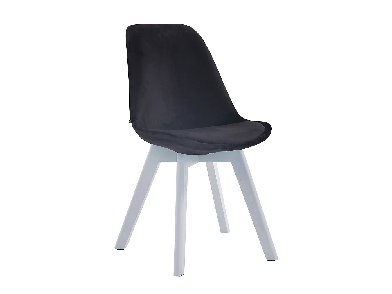 chaise salle à manger - Velours & Blanc - Noir - Borneo