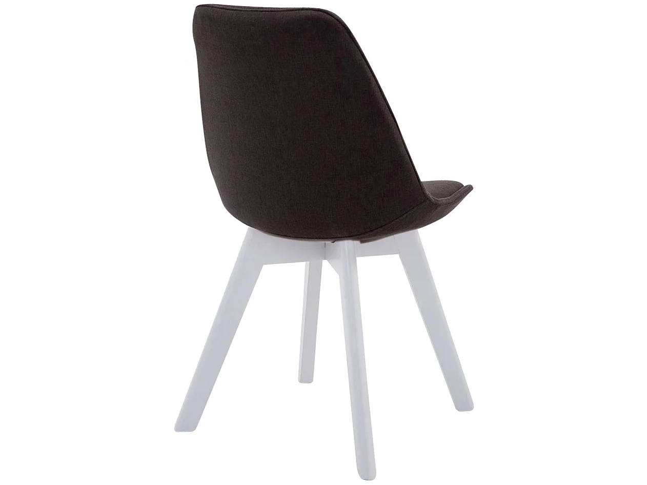 chaise salle à manger - Tissu & Blanc - Gris foncé - Borneo