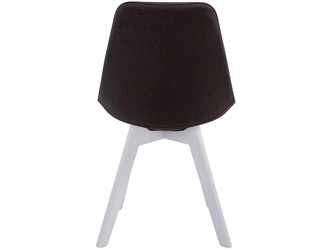 chaise salle à manger - Tissu & Blanc - Gris foncé - Borneo