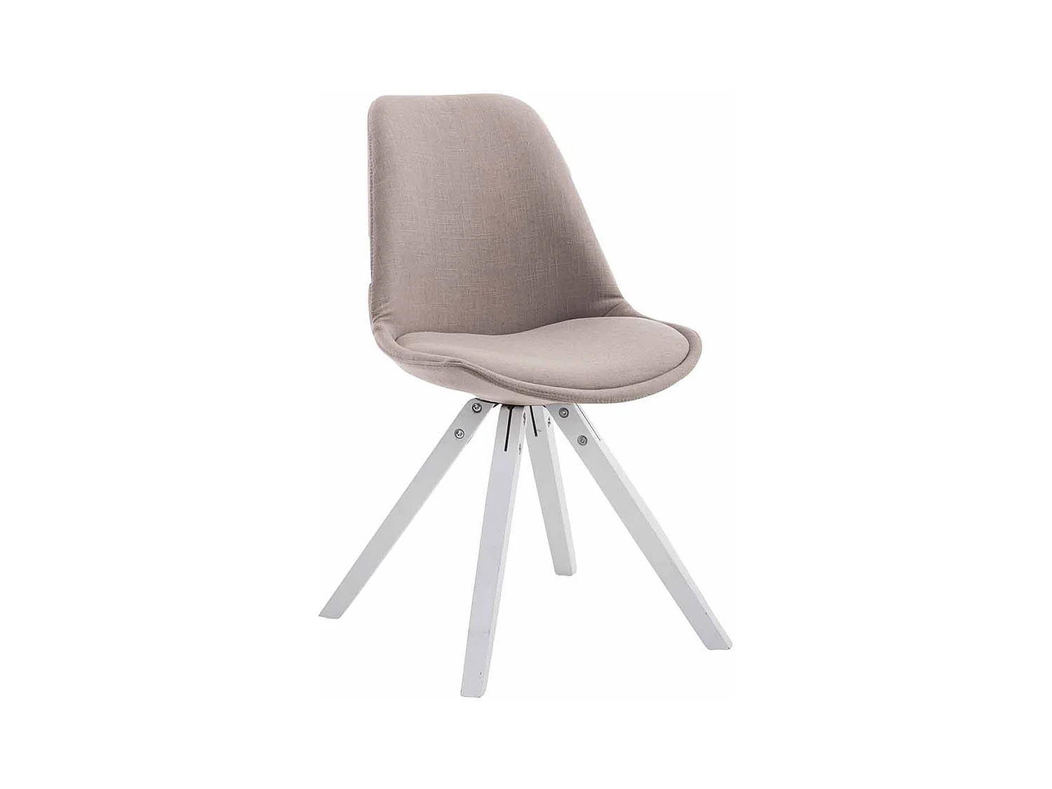 chaise salle à manger - Tissu & Blanc - Taupe - Toulouse