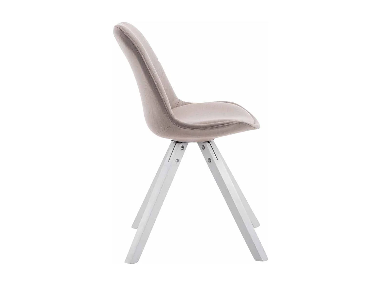 chaise salle à manger - Tissu & Blanc - Taupe - Toulouse