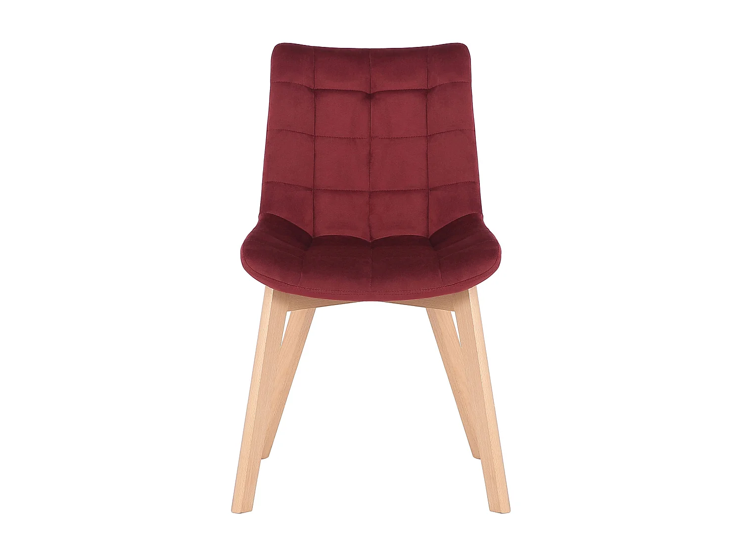 Lot de 2  chaise salle à manger - Velours - Rouge - Passaic