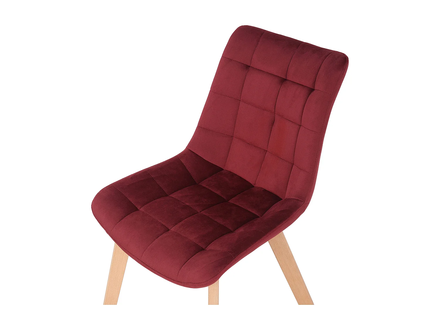 Lot de 2  chaise salle à manger - Velours - Rouge - Passaic