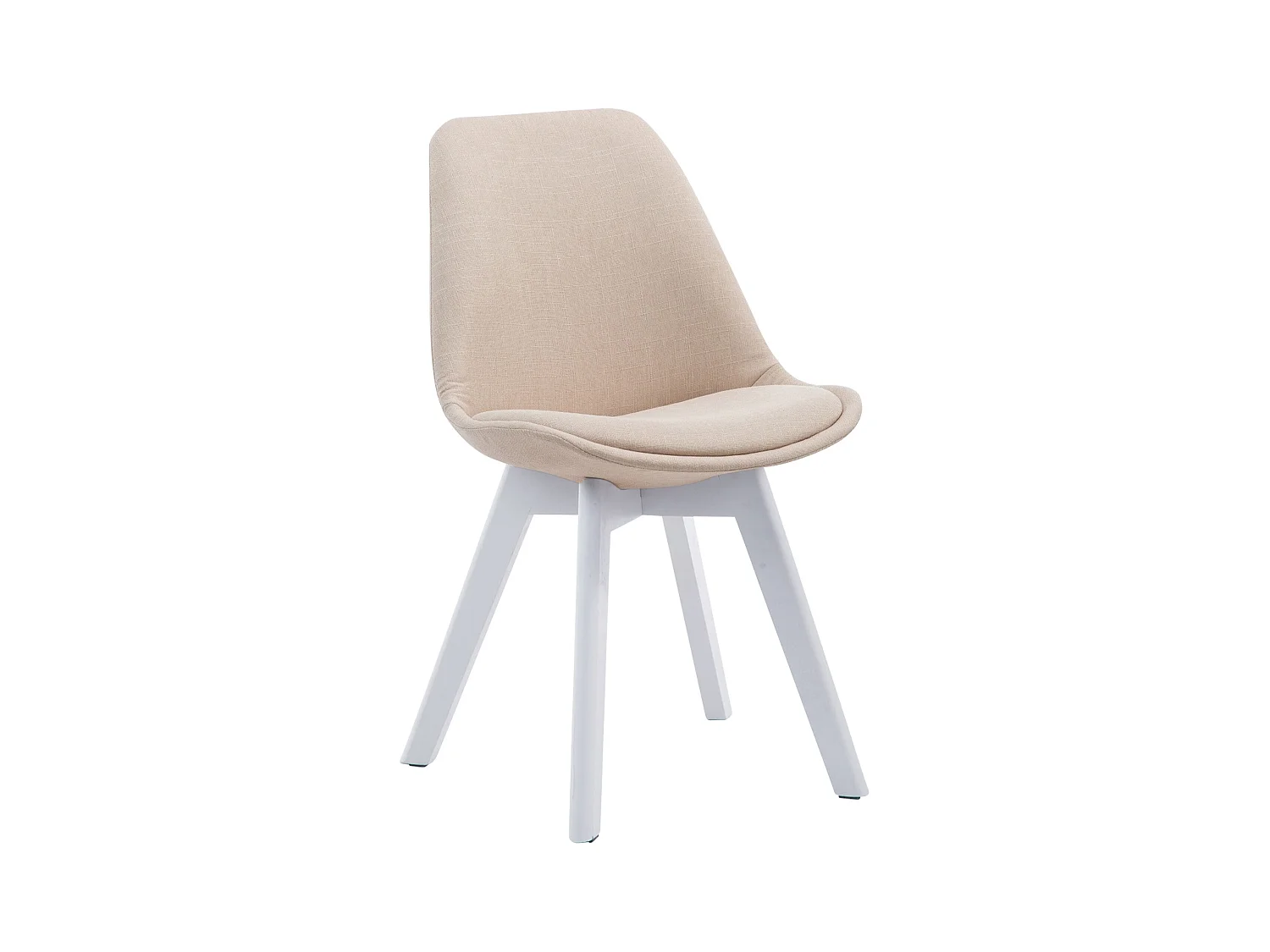 chaise salle à manger - Tissu & Blanc - Crème - Borneo