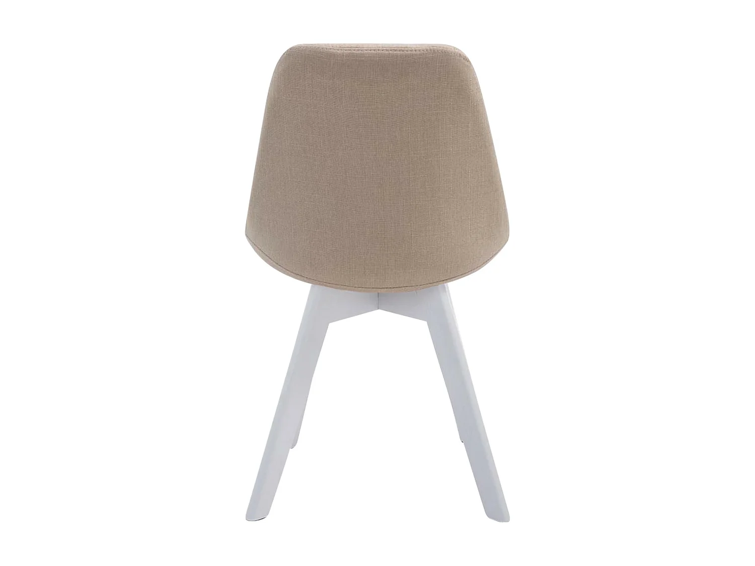 Eetkamerstoelen - Stof & wit - creme - Borneo