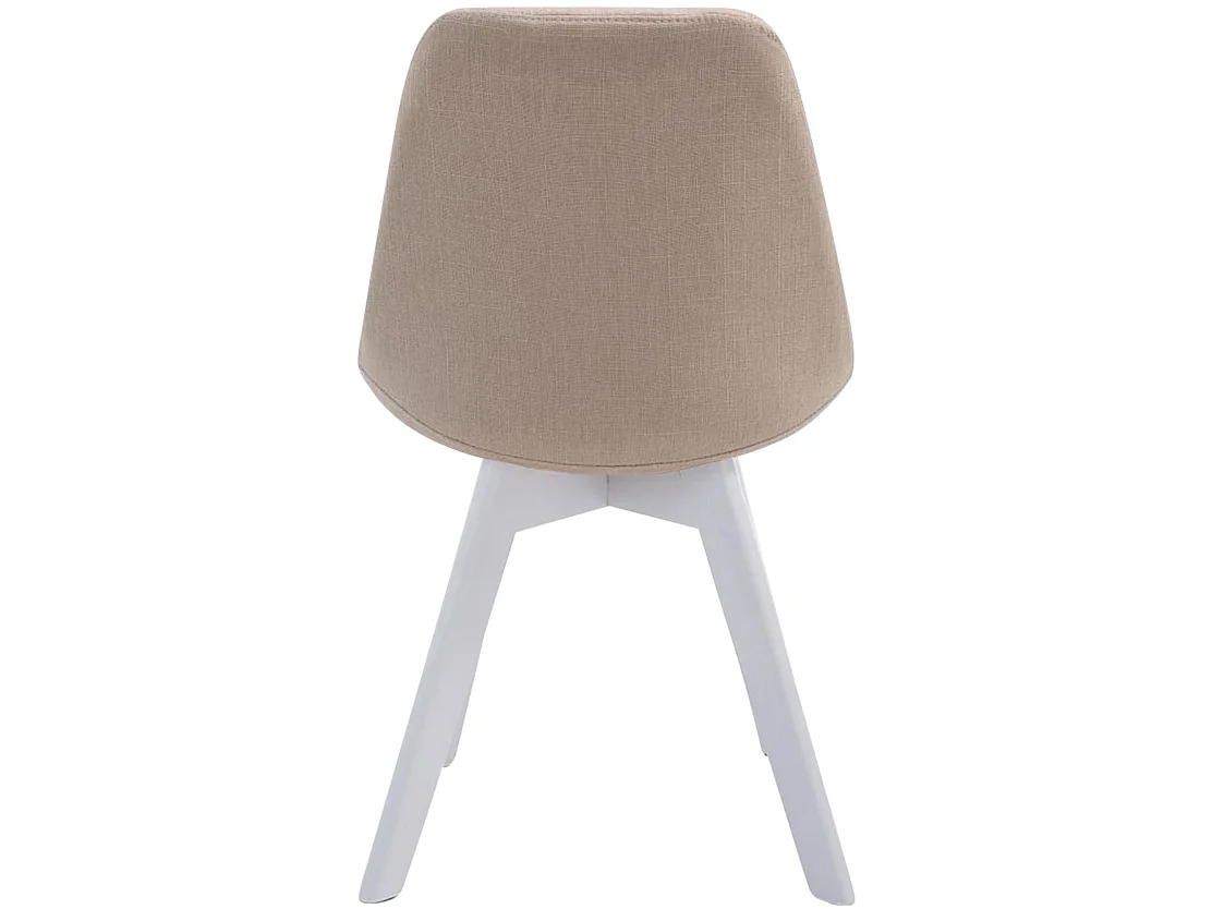 chaise salle à manger - Tissu & Blanc - Crème - Borneo