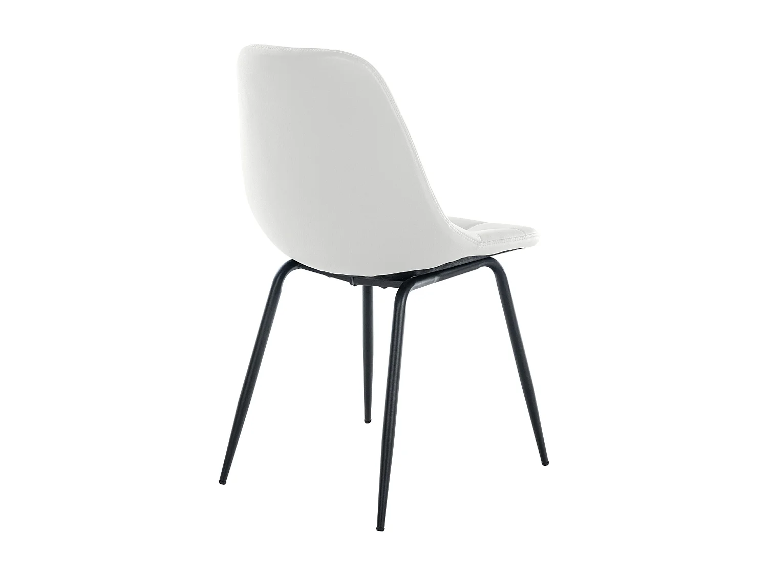 chaise salle à manger - Similicuir & Métal noir mat - Blanc - Tom