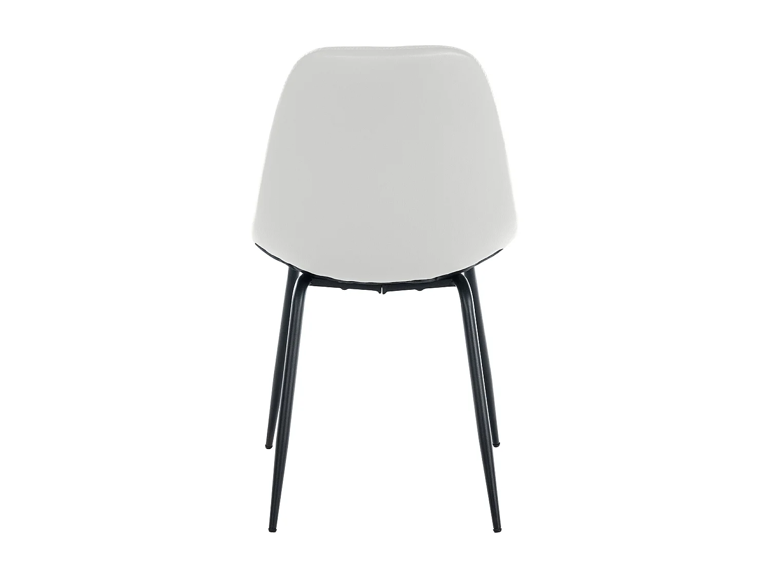 chaise salle à manger - Similicuir & Métal noir mat - Blanc - Tom