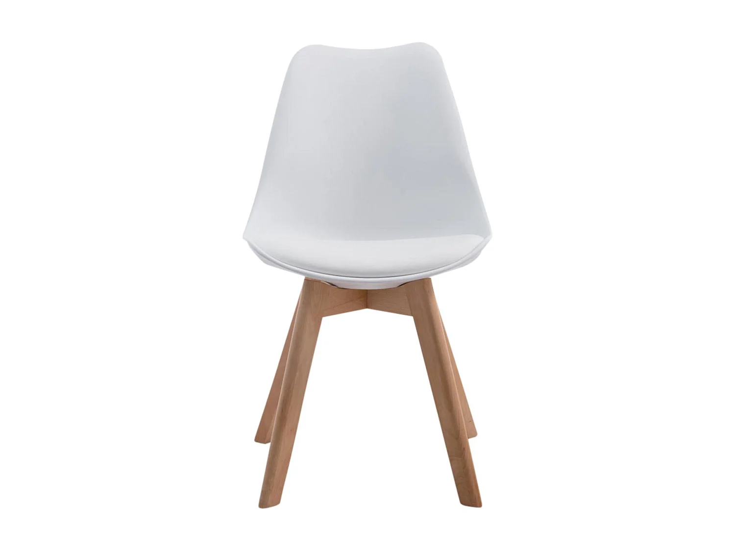 Lot de 4  chaise salle à manger - Similicuir & Nature - Blanc - Borneo V2