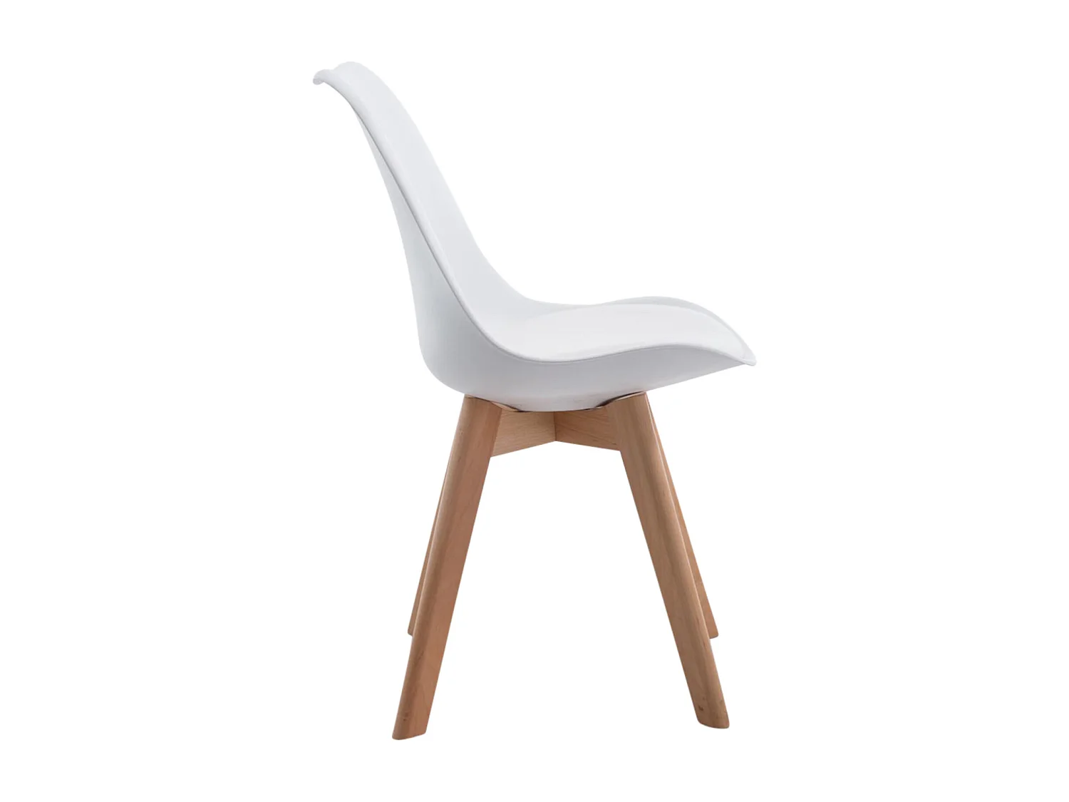 Lot de 4  chaise salle à manger - Similicuir & Nature - Blanc - Borneo V2