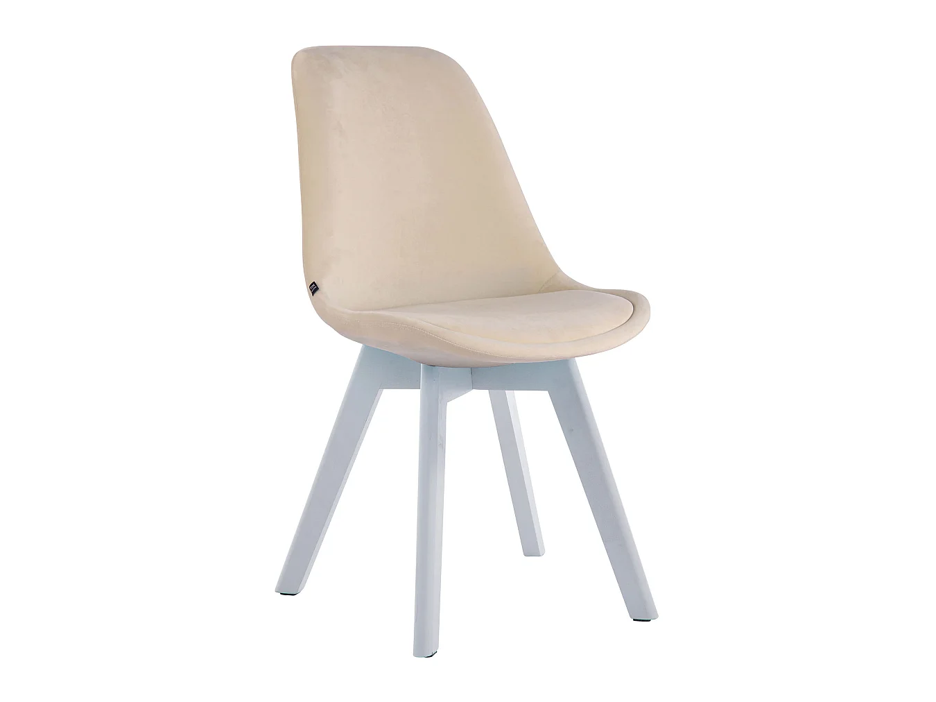 chaise salle à manger - Velours & Blanc - Crème - Borneo