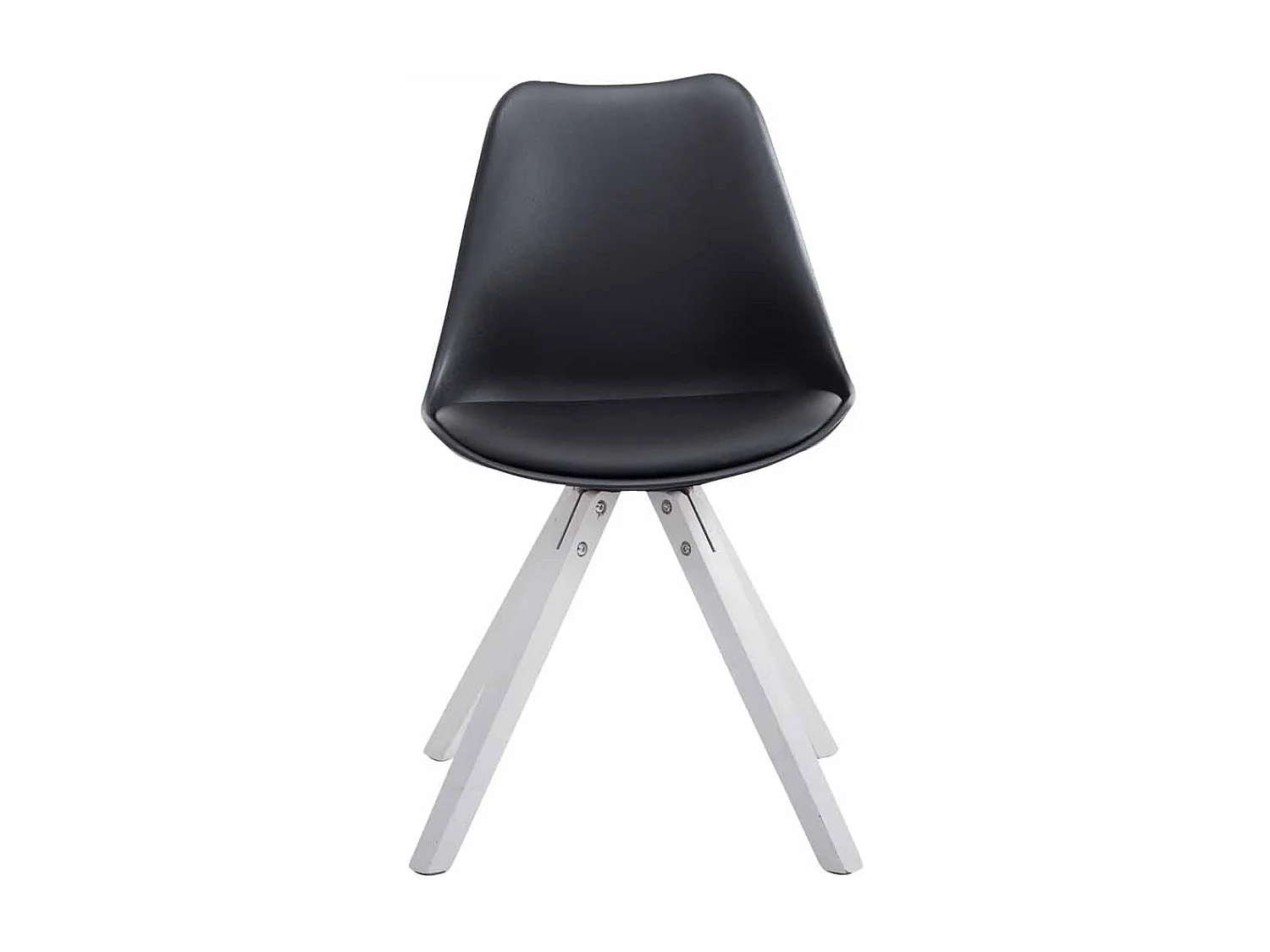 chaise salle à manger - Similicuir & Blanc - Noir - Toulouse