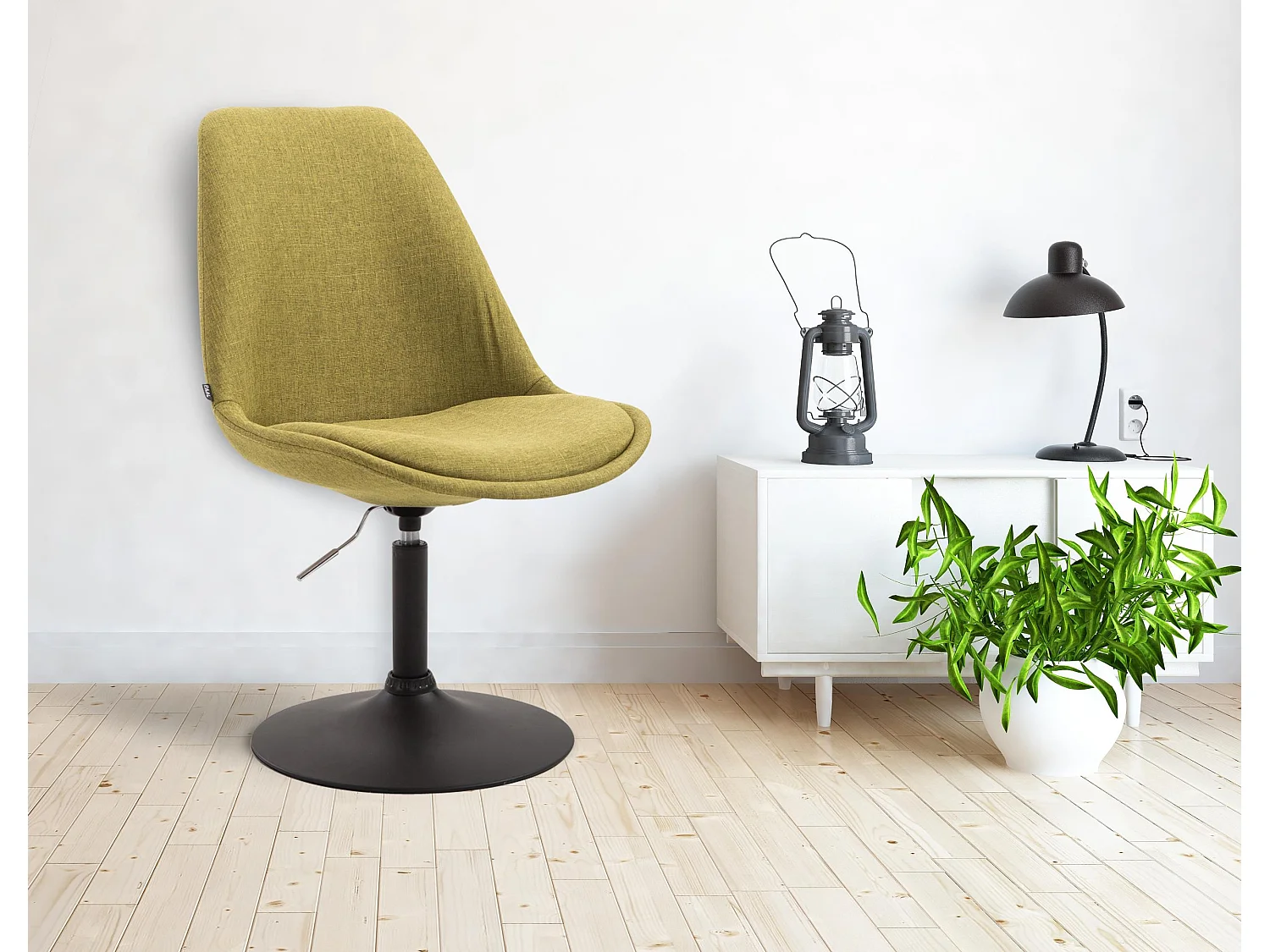 chaise salle à manger - Tissu & Noir - Vert - Maverick