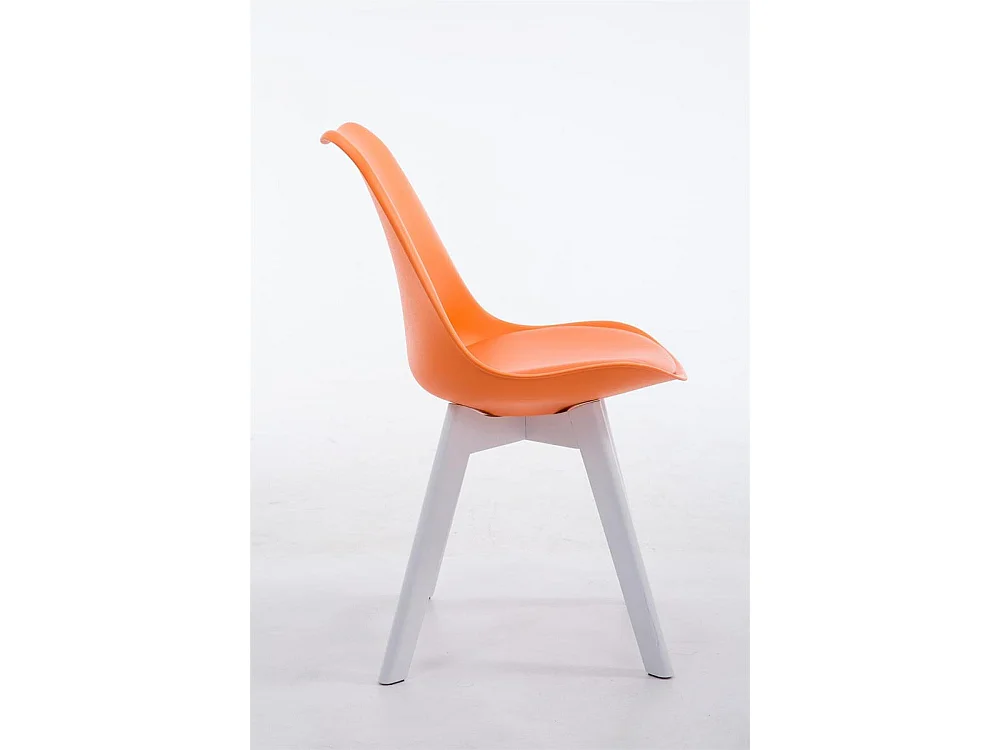 Eetkamerstoelen - Kunstleer & wit - oranje - Borneo V2