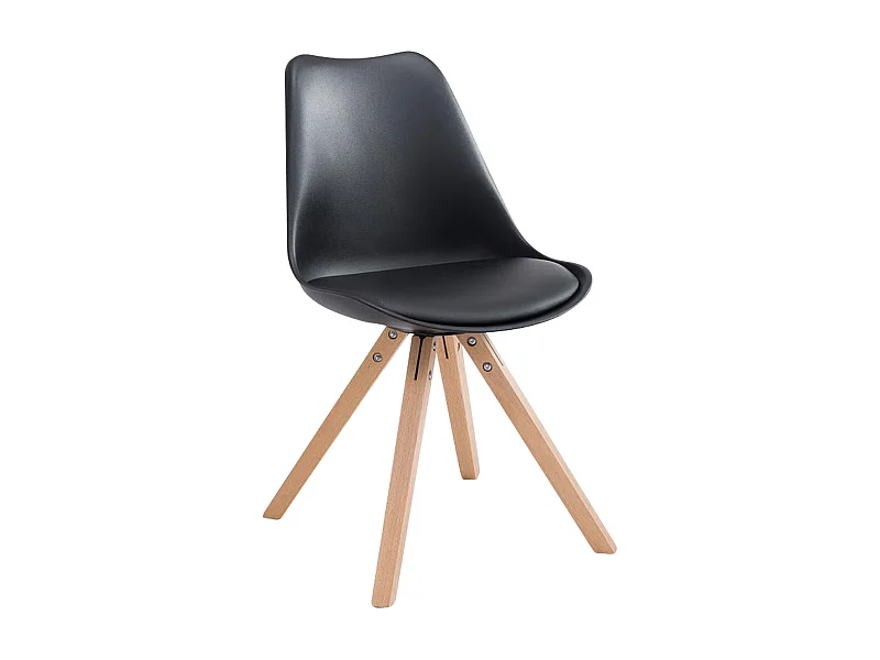 Eetkamerstoelen - Kunstleer & natura - zwart - Toulouse