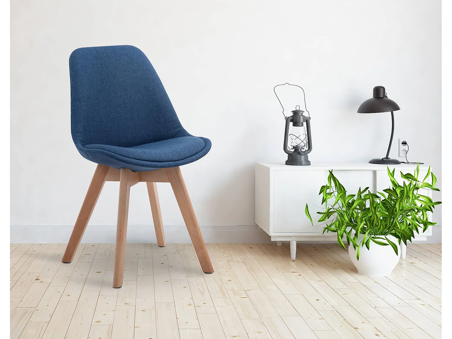 chaise salle à manger - Tissu & Nature - Bleu - Borneo