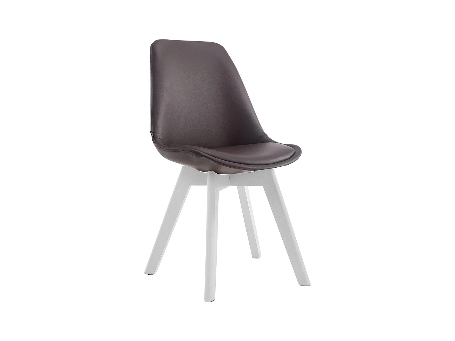 chaise salle à manger - Similicuir & Blanc - Marron - Manado