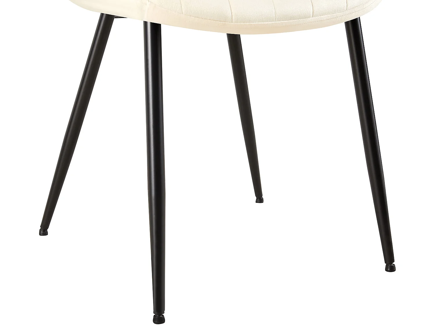 chaise salle à manger - Velours & Blanc - Crème - Rahden