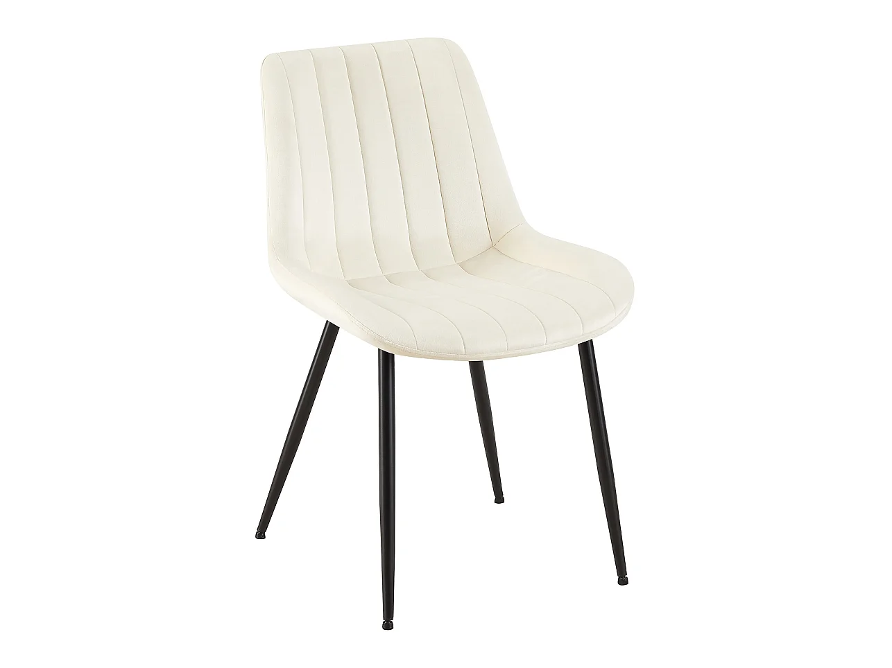 chaise salle à manger - Velours & Blanc - Crème - Rahden