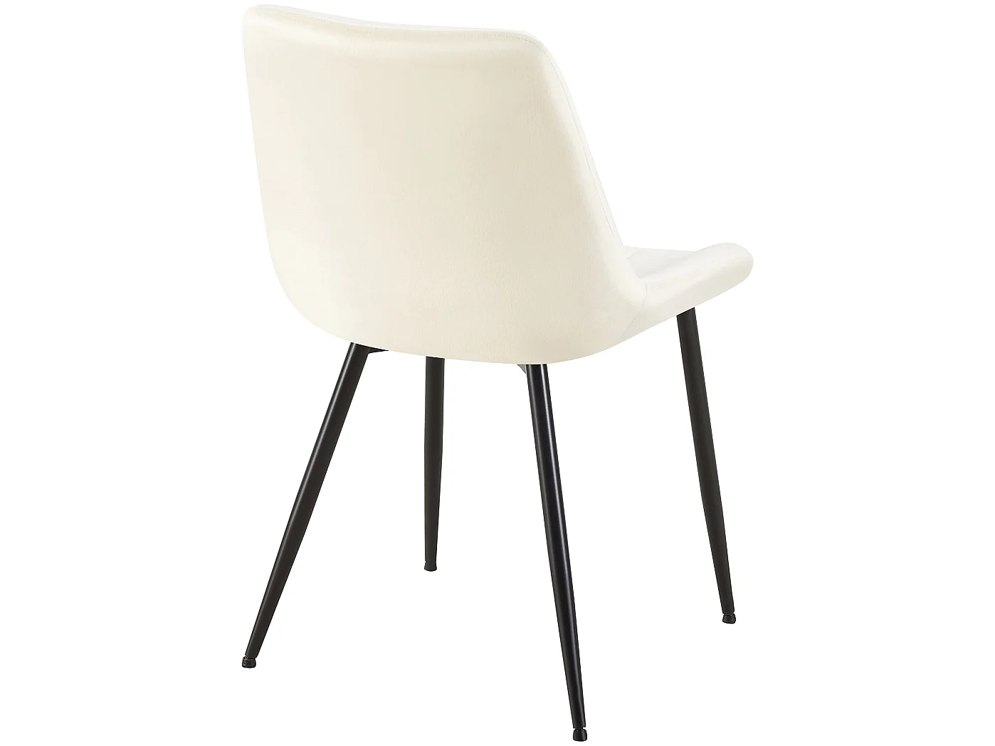 chaise salle à manger - Velours & Blanc - Crème - Rahden