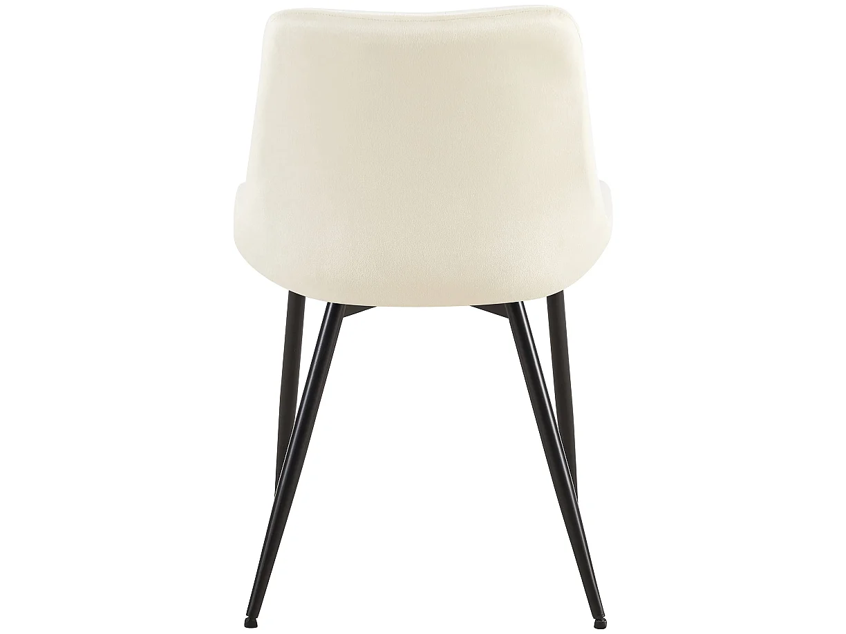 chaise salle à manger - Velours & Blanc - Crème - Rahden