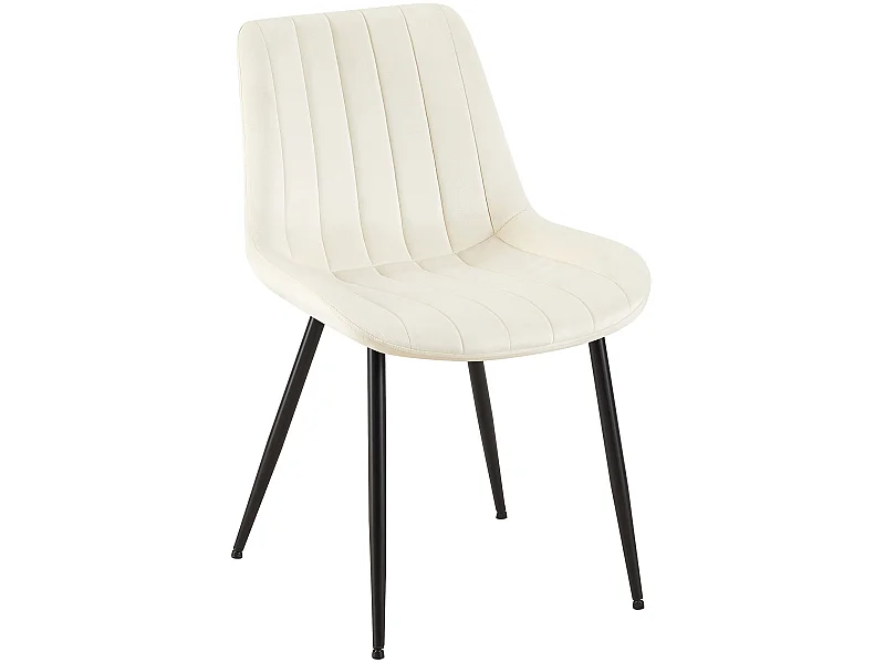 chaise salle à manger - Velours & Blanc - Crème - Rahden