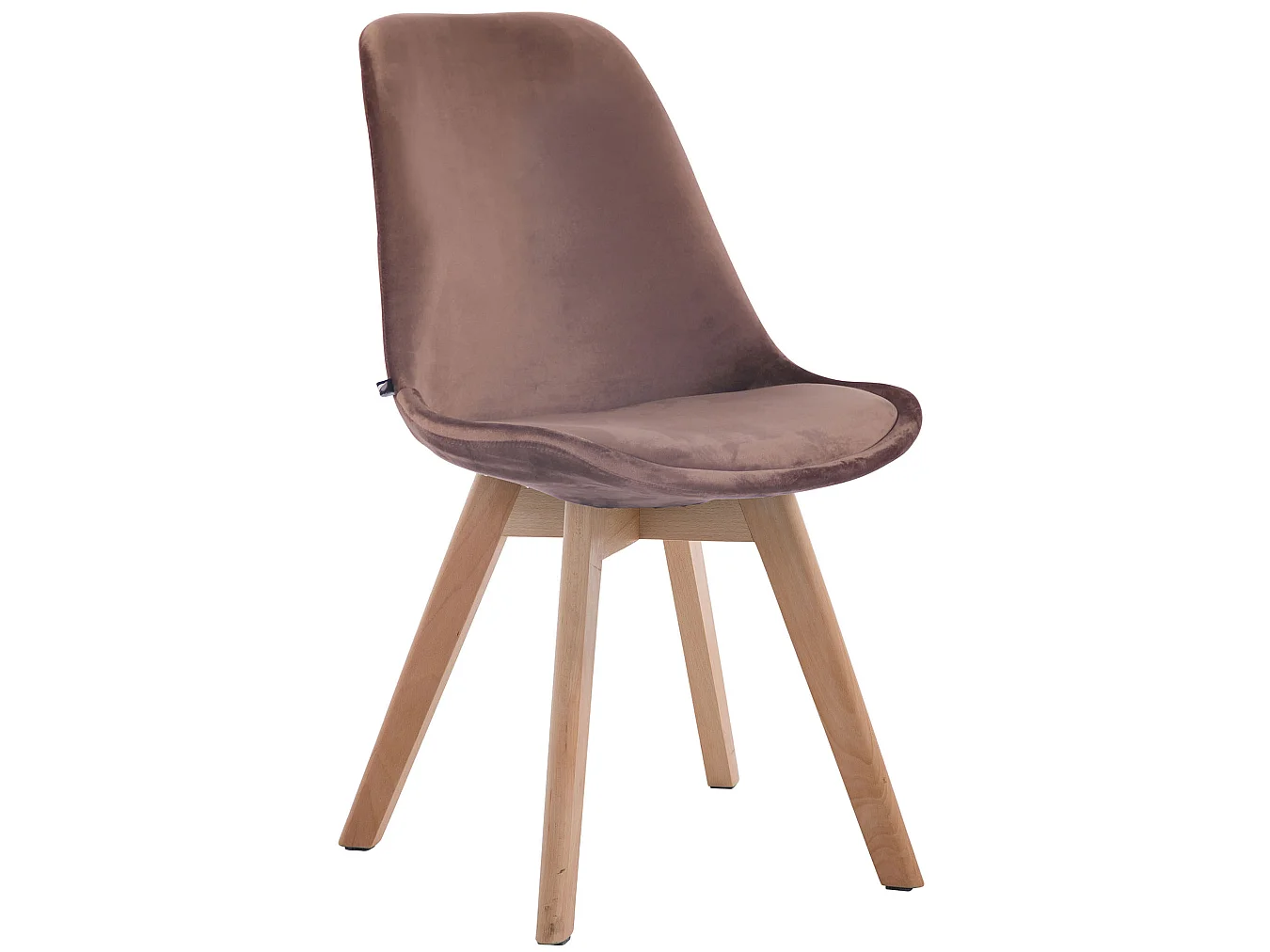 Lot de 4  chaise salle à manger - Velours & Nature - Marron - Borneo V2