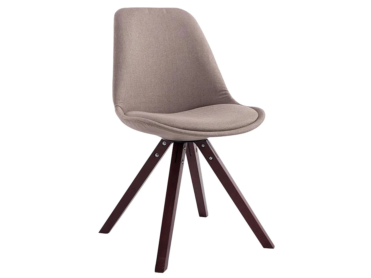 chaise salle à manger - Tissu & Bois - Taupe - Toulouse