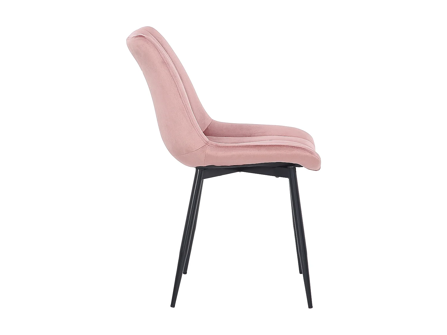 Set van 2  Eetkamerstoelen - Fluweel & zwart - roze - Rahden