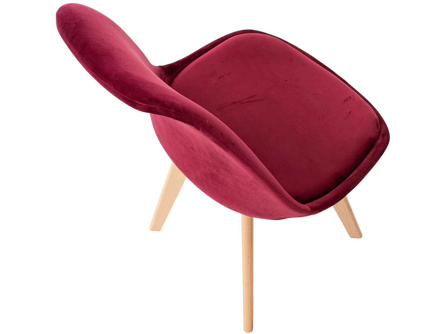 Lot de 4  chaise salle à manger - Velours - Bordeaux - Linares