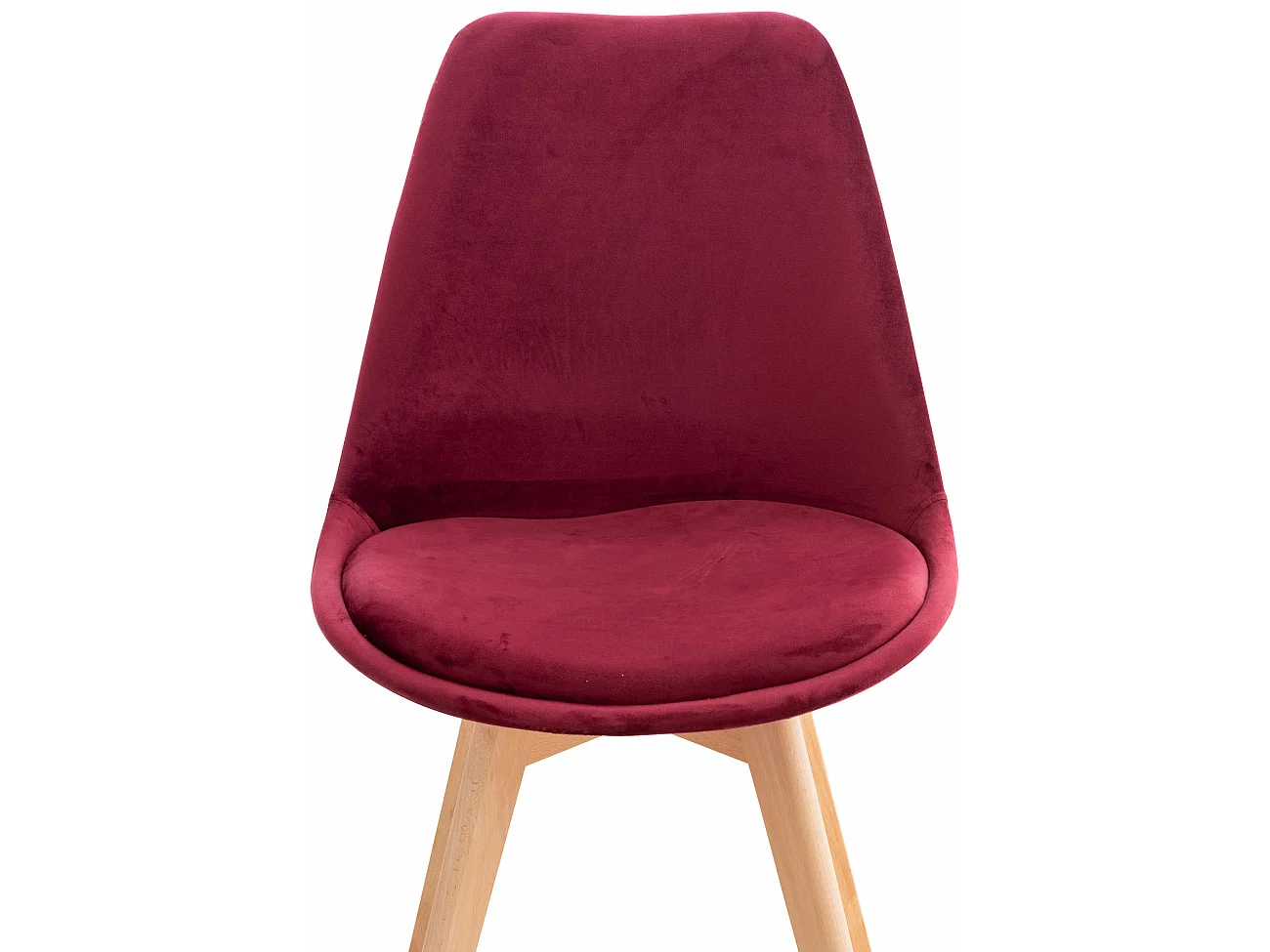 Lot de 4  chaise salle à manger - Velours - Bordeaux - Linares