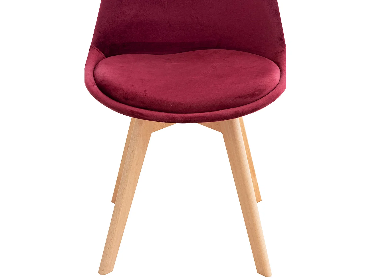 Lot de 4  chaise salle à manger - Velours - Bordeaux - Linares