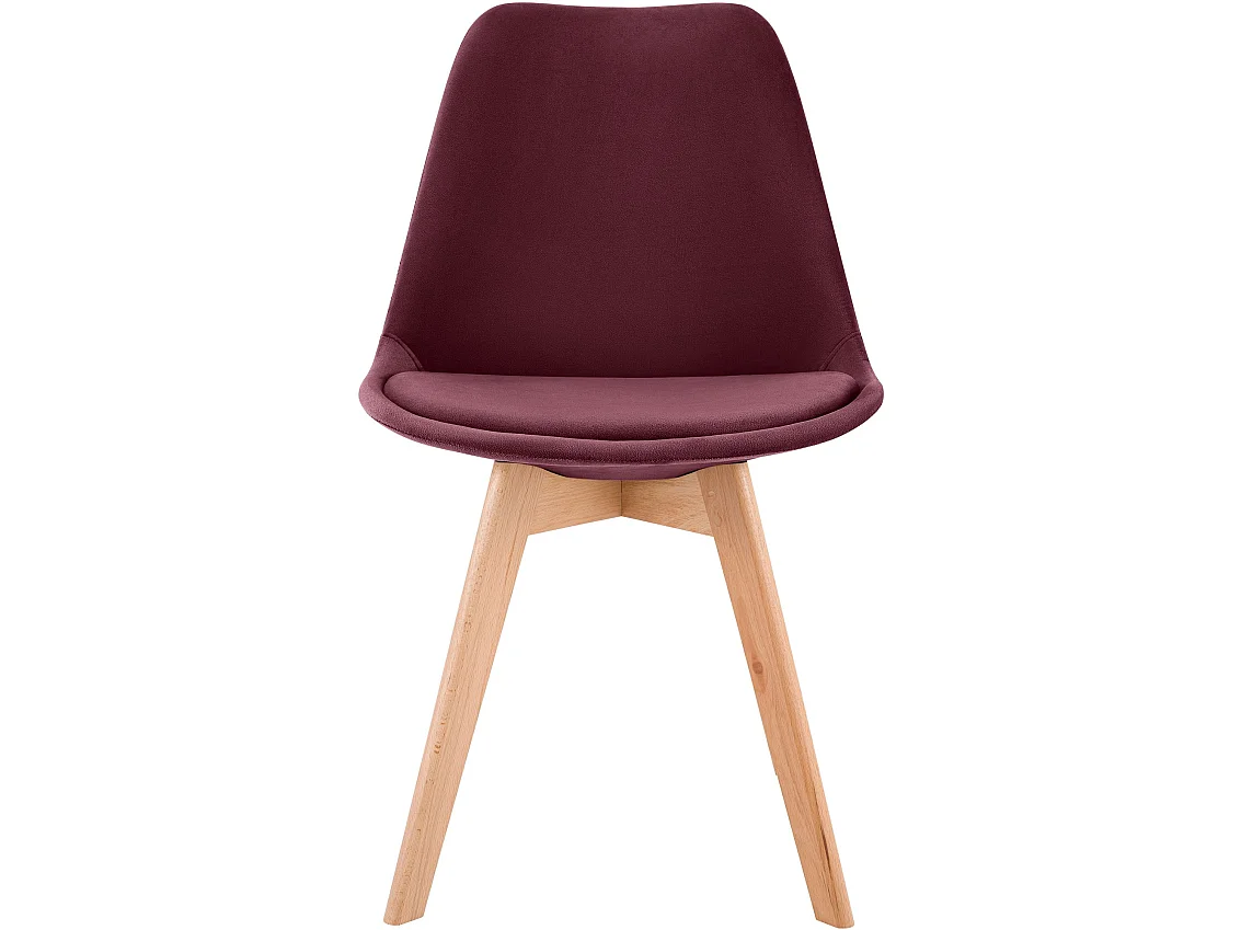 Lot de 4  chaise salle à manger - Velours - Bordeaux - Linares