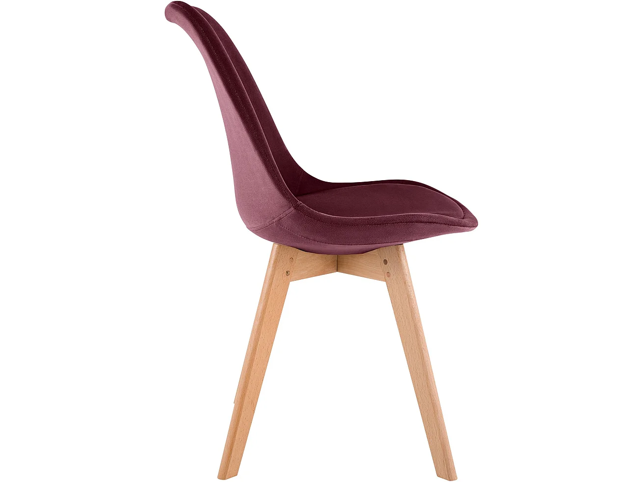 Lot de 4  chaise salle à manger - Velours - Bordeaux - Linares